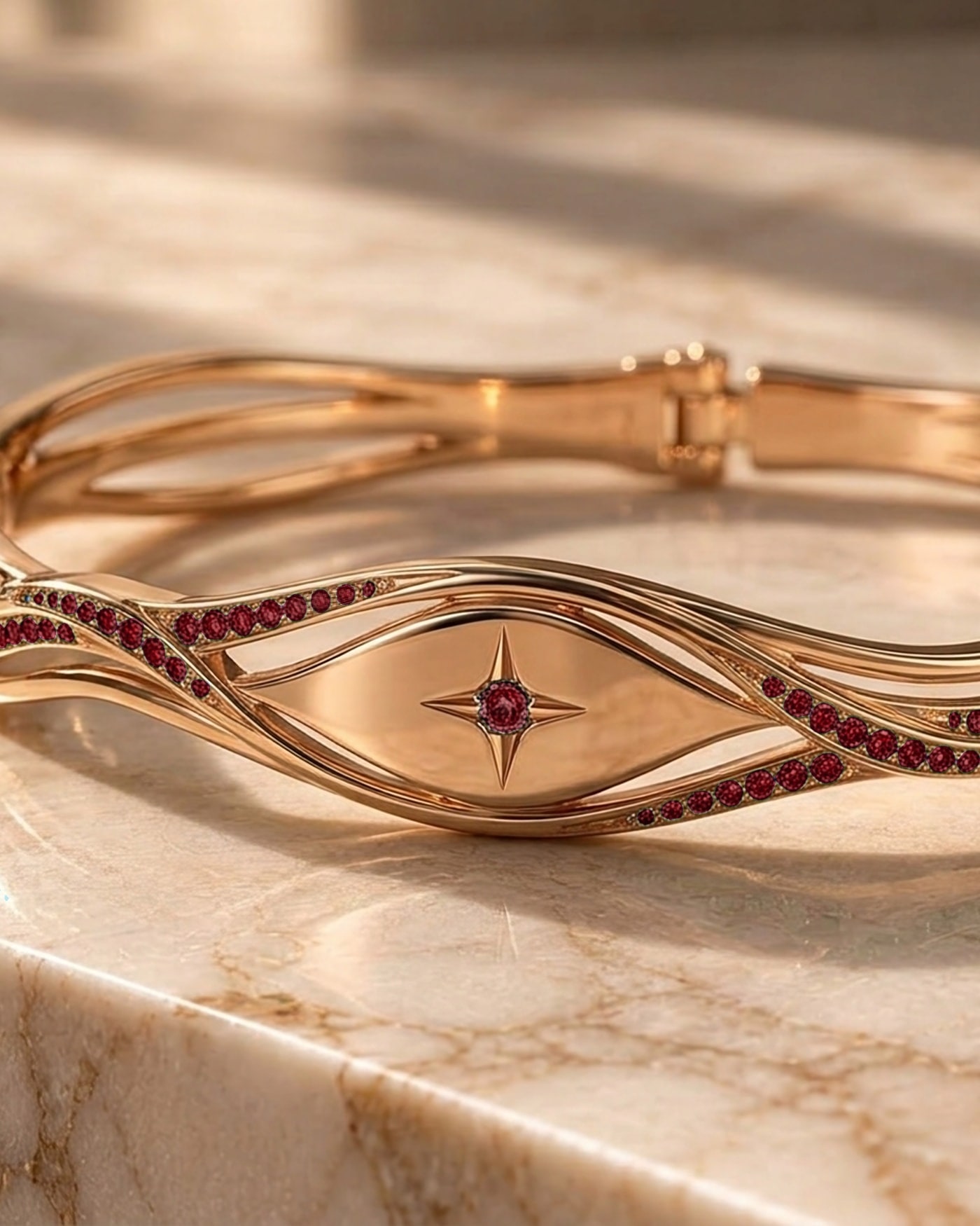 The Wave set with rubies